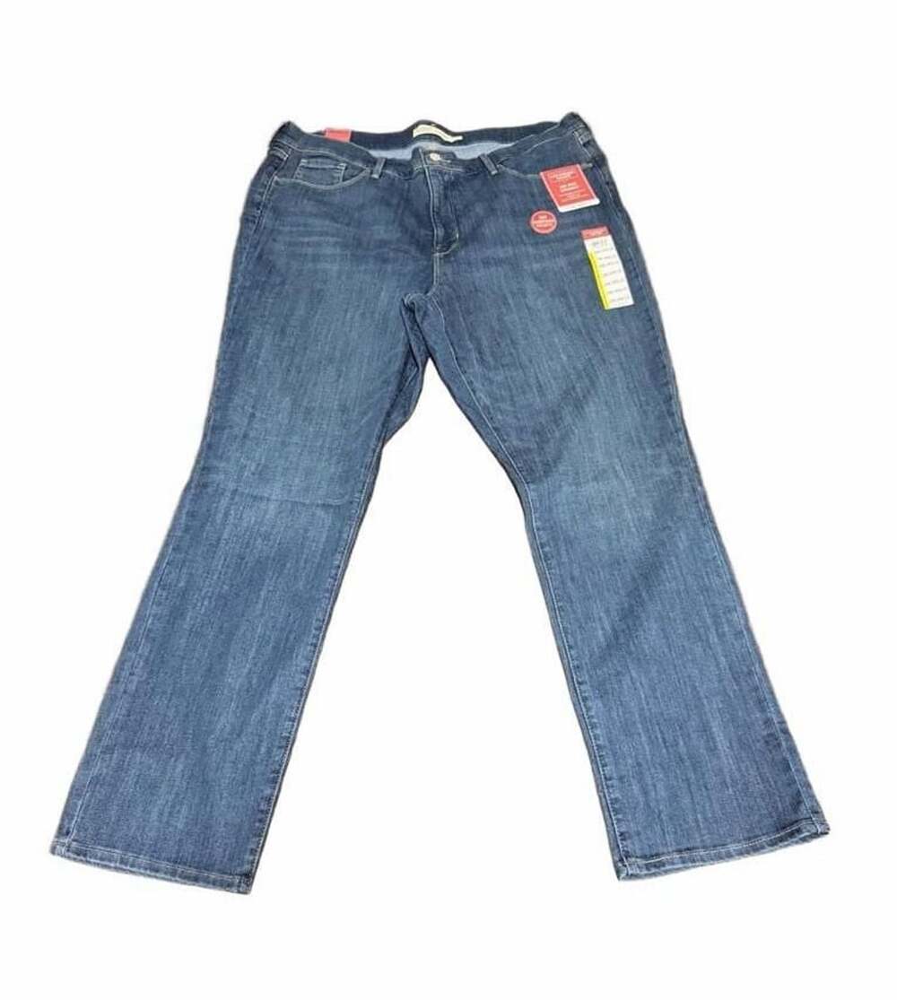 Levi Strauss Signature Mid Rise Straight Jeans Size 20M W35 L32 Blue